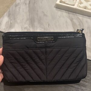 Victoria's Secret Black Quilted cosmetic makeup Pouch Case